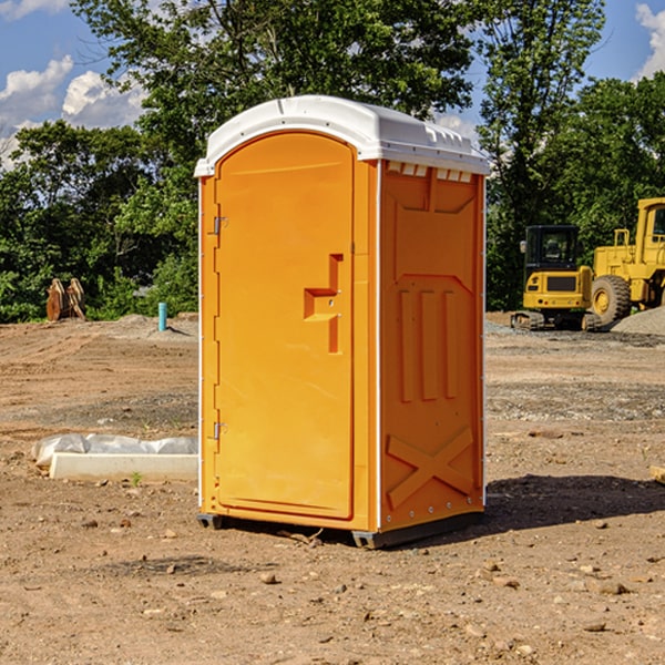 how often are the portable restrooms cleaned and serviced during a rental period in Stratford